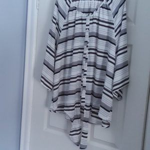 NWT George Women's stripe blouse 3/4 sleeve 3x